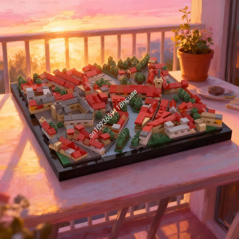 1157pcs MOC Erfurt Krämerbrücke Town Hall Architecture Model Building Toy Blocks Construction Christmas Gift DIY Creative Idea