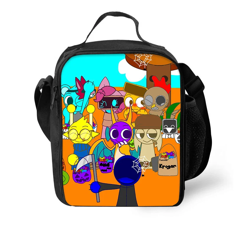 Sprunki 절연 점심 가방 열 가방 점심 컨테이너 누출 방지 토트 도시락 상자 소년 소녀를위한 식품 저장 가방 최고의 선물