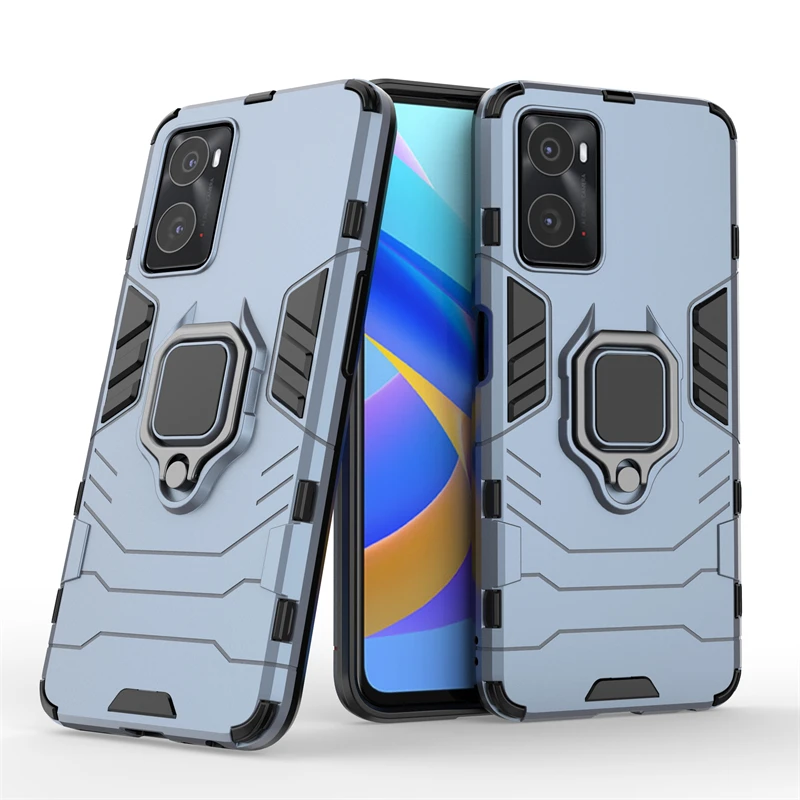 Phone Case For OPPO A96 Cover For OPPO A96 Capas Shockproof Phone Back Magnetic Armor Holder Case For OPPO A 96 A96 Fundas 6.59\