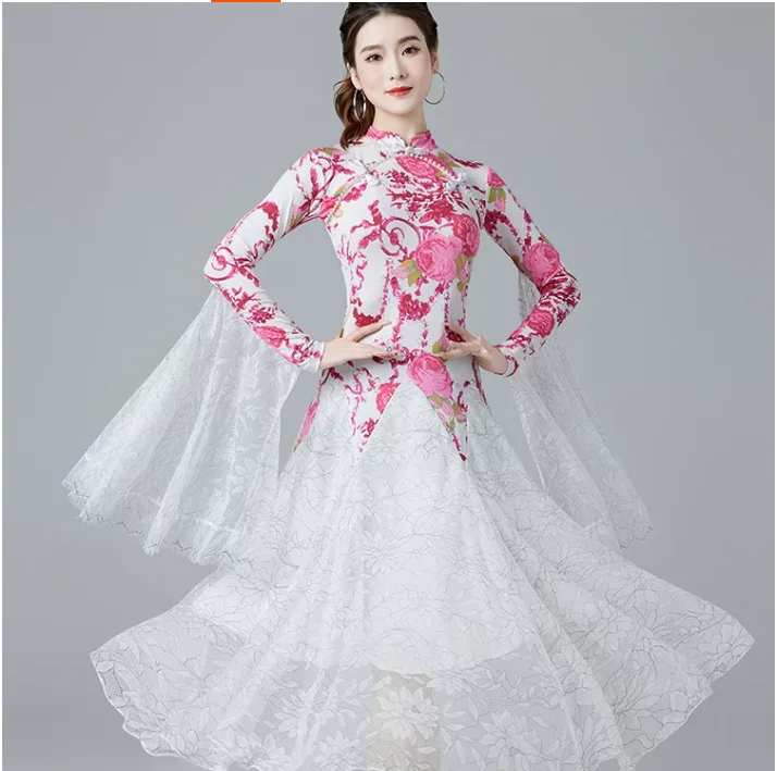 

Women's Modern Dance Skirt Waltz National Standard Professional Dance Cheongsam Clothing