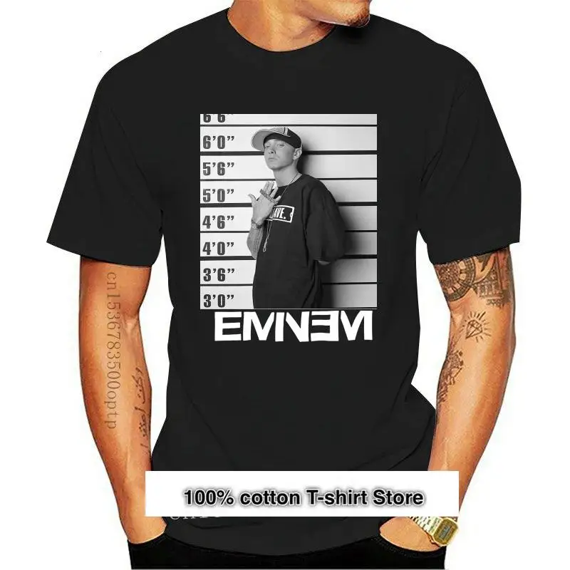 

Camiseta negra Eminem Mugshot, camisa oficial de Hip Hop, 2024