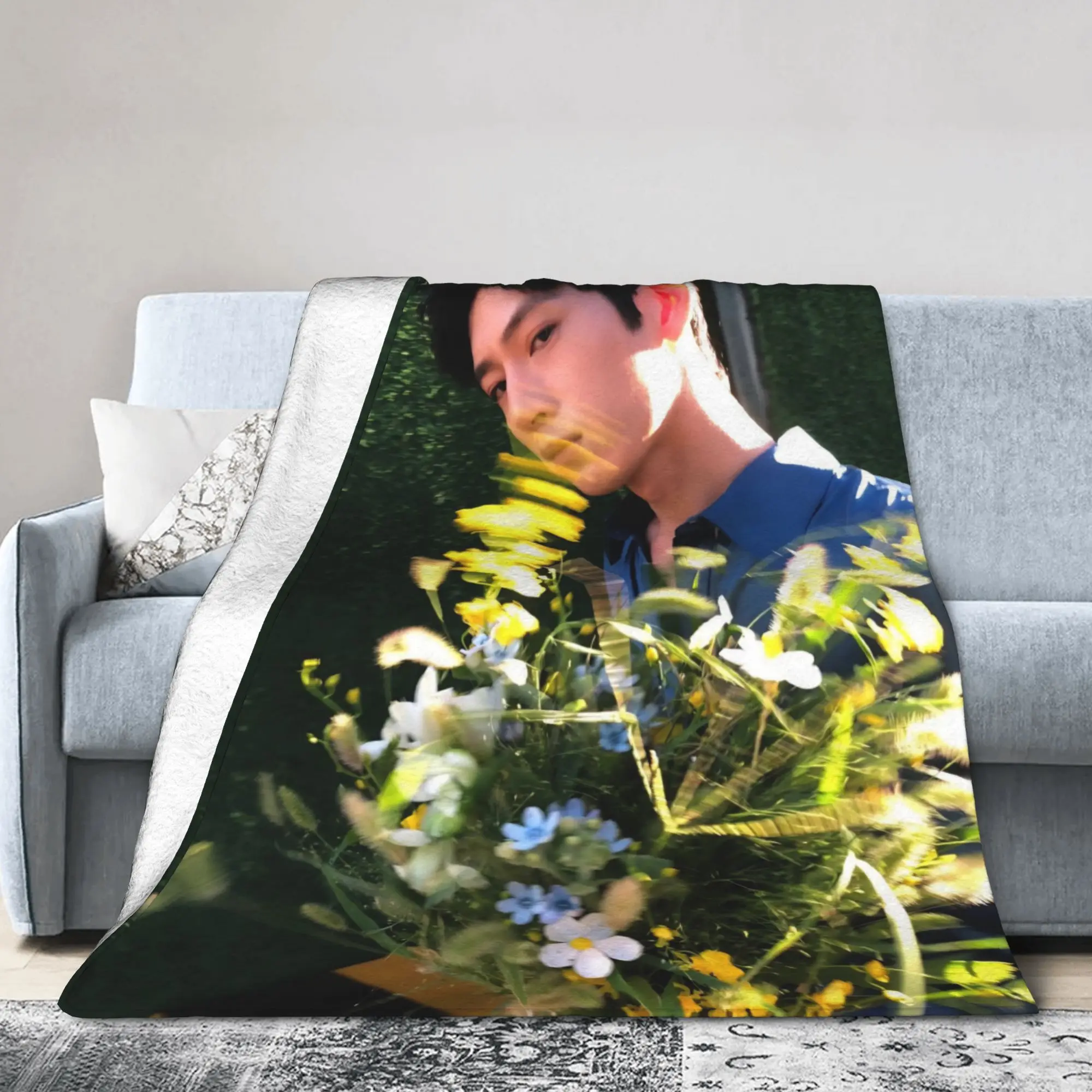 Early Spring Jing Boran Luan Nian Luke Flannel Blanket TV Creative Bedding Throw Blanket for Home Sofa Soft Hotel Breathable