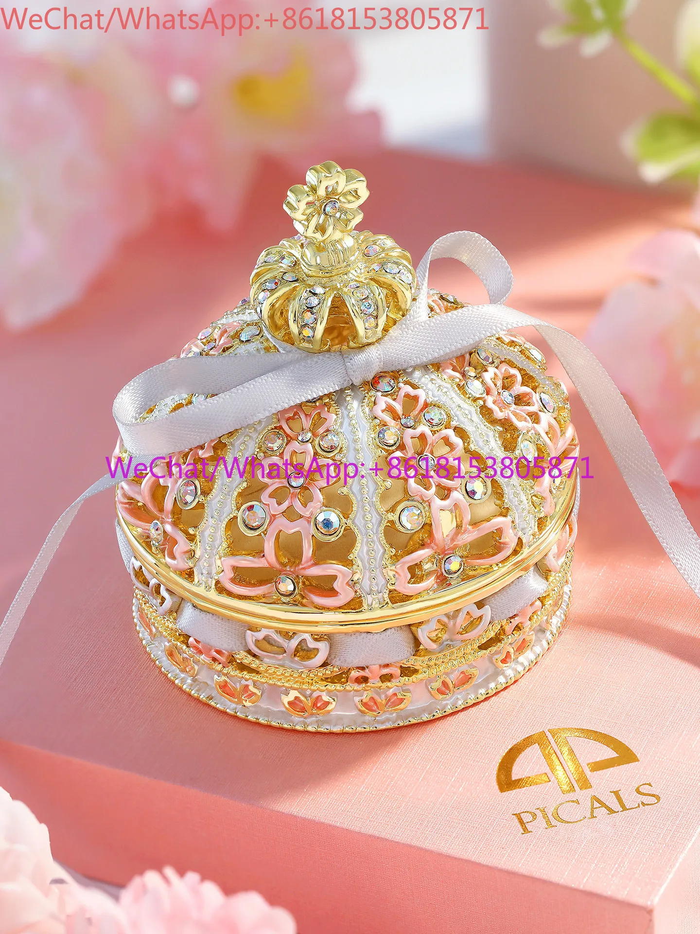 High-end cherry blossom crown jewelry storage box marriage proposal confession wedding ceremony