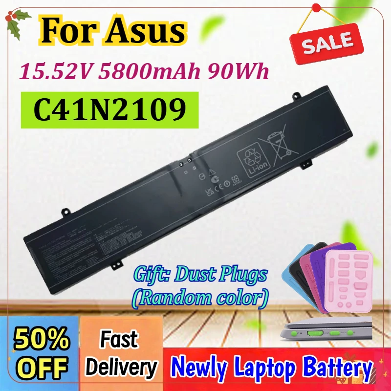 15.52V 5800mAh C41N2109 Laptop Battery For Asus ROG Strix G16 G614J G614PH G814J Flow X16 GV601R GV601RE Zephyrus M16 NR2203RE