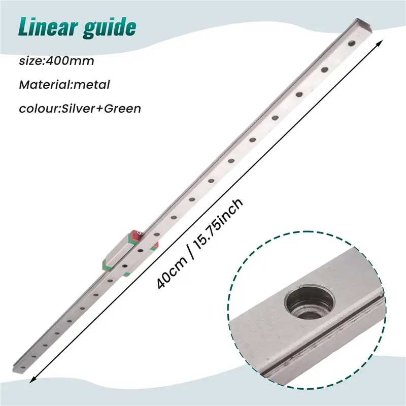 1Pcs 9Mm Linear Guide Miniature Rail MGN9 400Mm Linear Rail And 1 Pcs MGN9H Miniature Rail Slider-[A04I Tools]