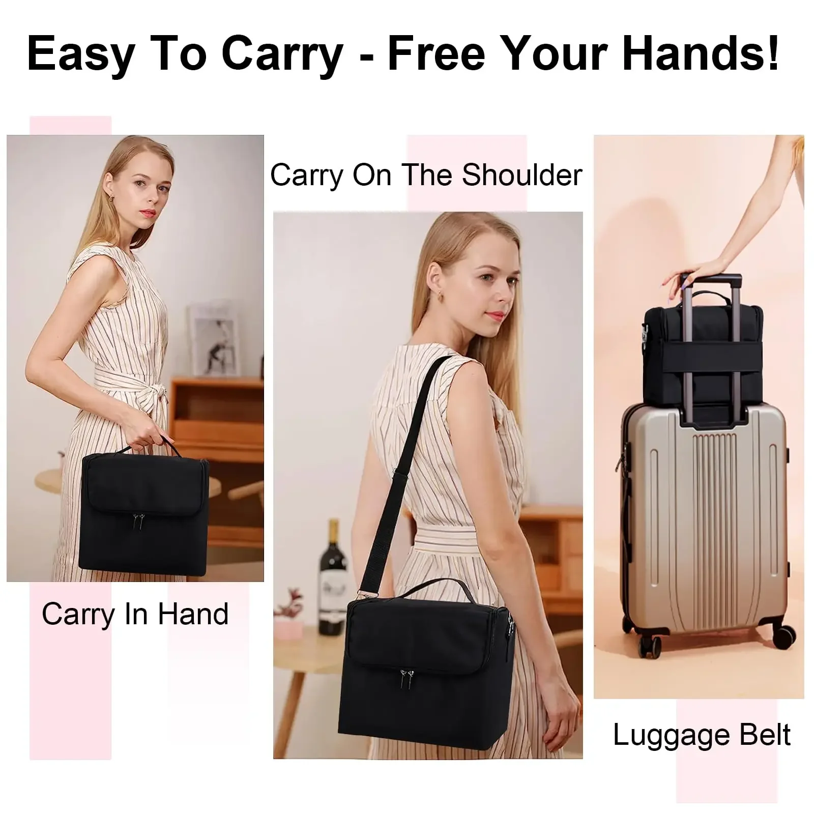 Large Capacity Multi-layer Women\'s Cosmetics Bag Folding Manicurist box Portable Cosmetic Bag Travel Makeup Case Tool Storage
