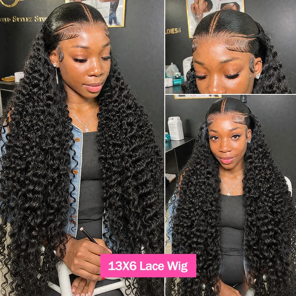 30 40 Inch Curly Hd Lace Wig 13x6 Human Hair Wig Deep Wave Frontal Wig Brazilian Water Wave 13X4 Lace Front Human Hair Wigs 230%