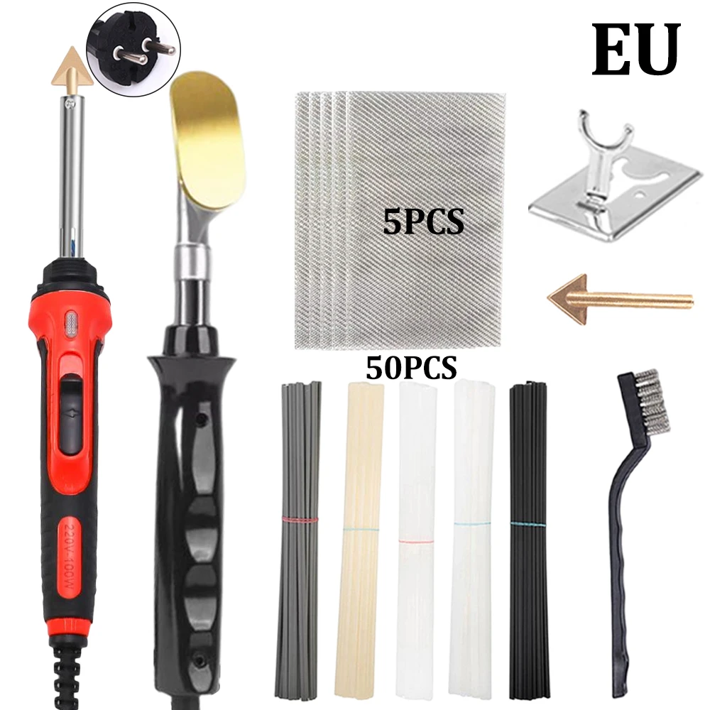 50W/100W 61 in 1 Flat head soldering iron Crack Repair Smoothing Tool Repair Plastic Soldering Iron Car Bumper Welding Machine