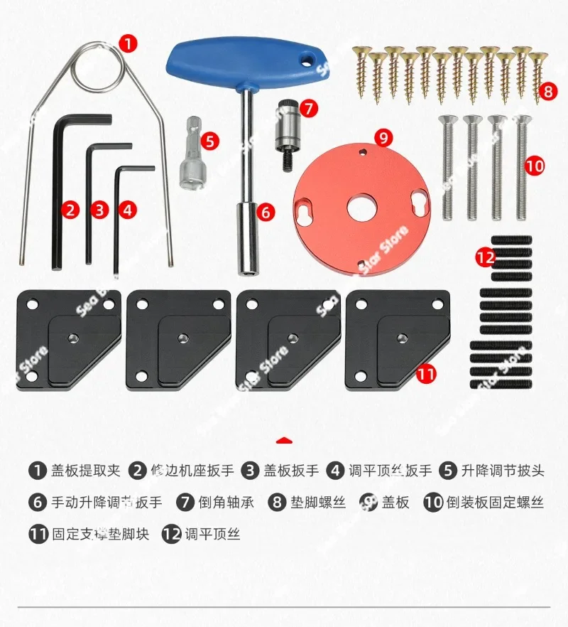 Woodworking Fine Adjusting Milling Cutter Chamfer Table Engraving Slotting Hardware ToolsTrimmer Flip Lift Table Flip Table