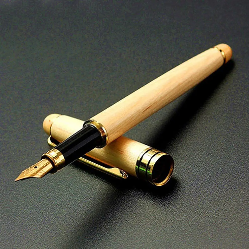 Student Teacher Wood Fluent Writing Fountain Pen Birthday Pen/Signature Pen Ink Decoration Writing Office Stationery Business