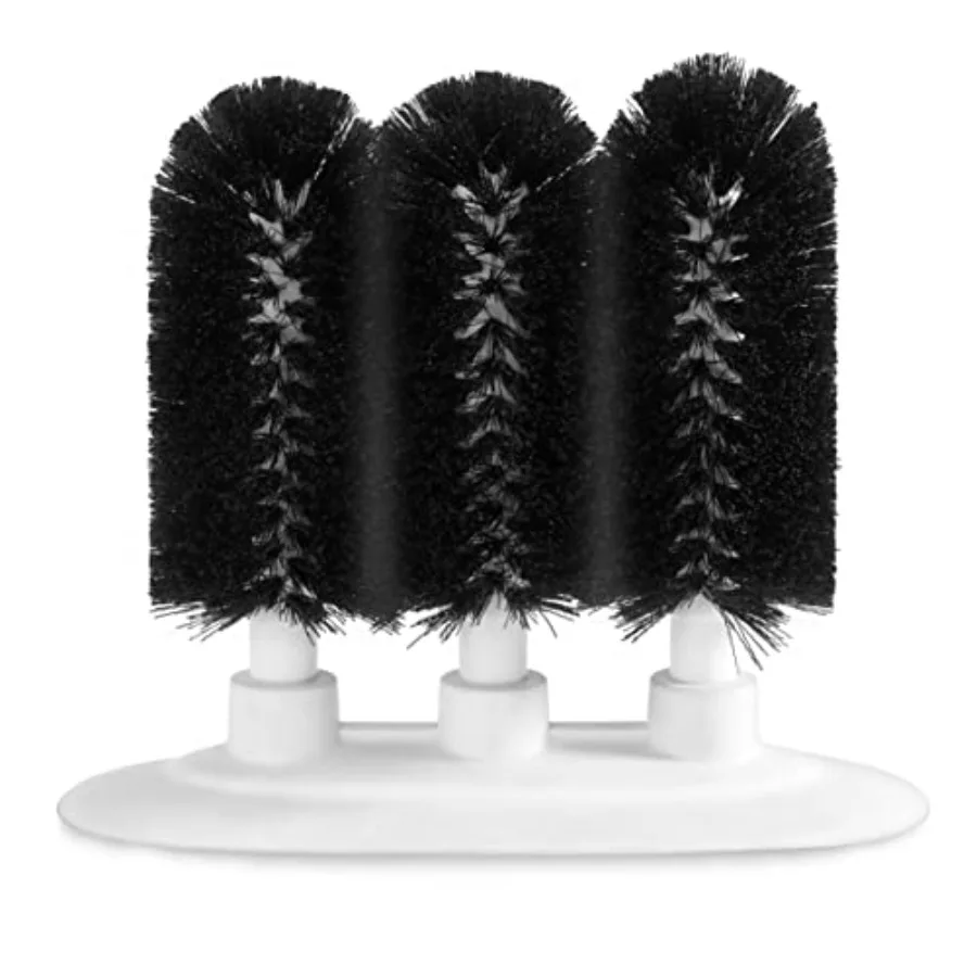 

Triple Brush Bar Glass Washer with 3 Brushes and Suction Base, Non-Battery