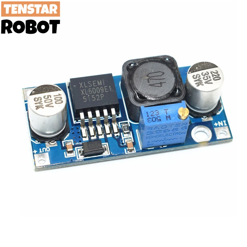 TENSTAR ROBOT XL6009 DC-DC Booster Módulo Saída de fonte de alimentação ajustável Super LM2577 Step-Up