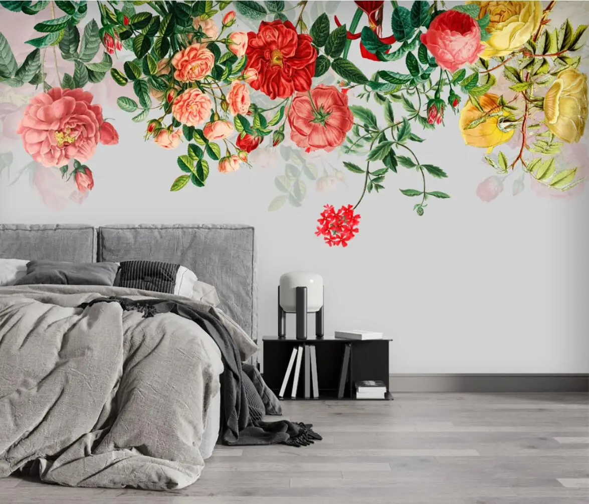 

Custom Photo Wallpaper bedroom TV Background Mural Nostalgic Study American pastoral flowers wallpapers for Living Room 3D mural