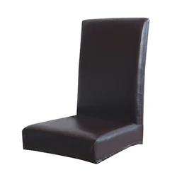 Waterproof Adjustable Chair Covers PU Leather Stretch Jacquard Spandex Seat Slipcover Removable High Back Chairs Cover