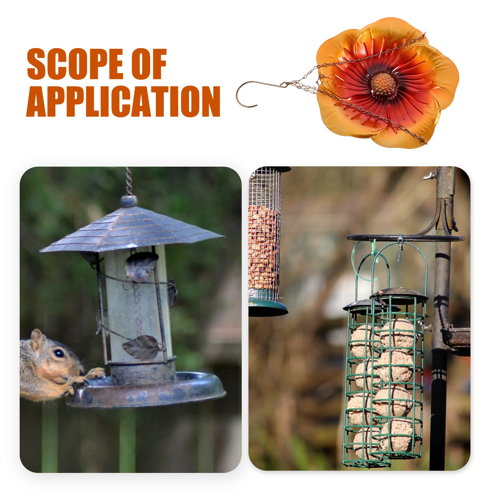 

Creative Hanging Bird Feeder Iron Outdoor Tree Swing Style Clean Patio Porch Balcony Window Bird Feeder Tray