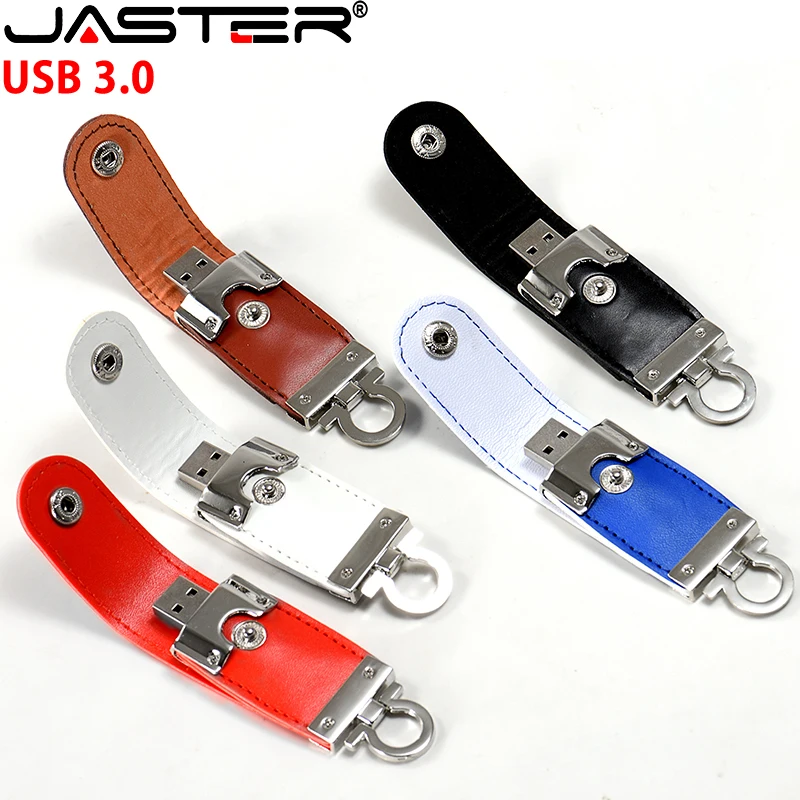 

JASTER High Speed Memory Stick Leather USB 3.0 Flash Drive 8GB 16GB 32GB 64GB 128GB Gifts Key Chain Pen Drives U Disk Pendrive