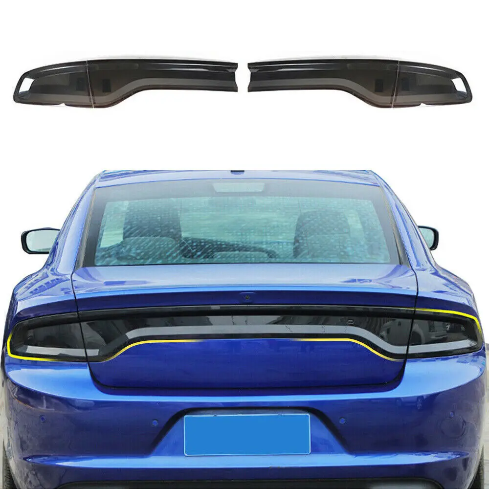 Smoked Rear Tail Light Covers Trim For Dodge Charger 2015+ Exterior Accessories