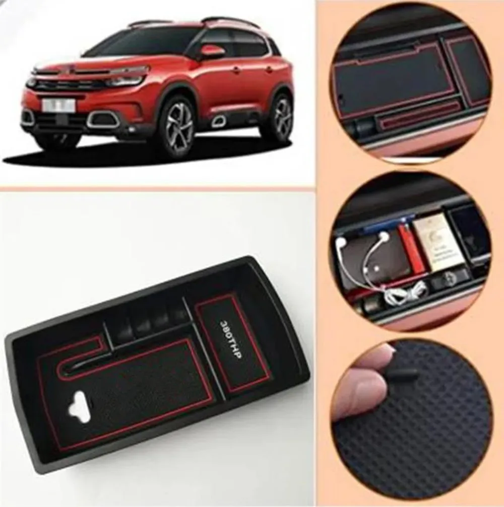 Car Organizer Armrest Box Storage Box For Citroen C5 Aircross 2017-2019 2020 2021 C5 Central Console Glove Tray Auto Accessories