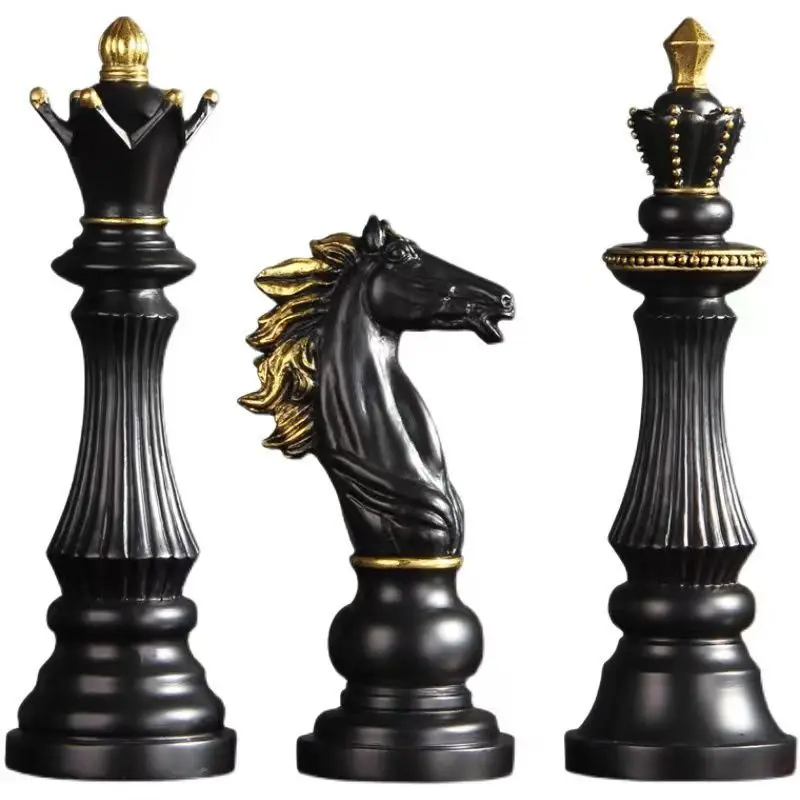 Chess ornaments French court pure white modern living room study soft decoration