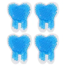 4Pcs Gel Ice Pack PVC Gel Ice Packs Injuries Care Ice Pack Colored Ice Pack for Adults Tooth Shaped Gel Ice Pack