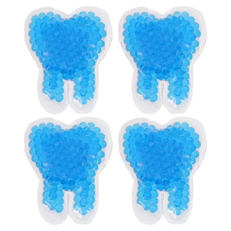 4Pcs Gel Ice Pack PVC Gel Ice Packs Injuries Care Ice Pack Colored Ice Pack for Adults Tooth Shaped Gel Ice Pack