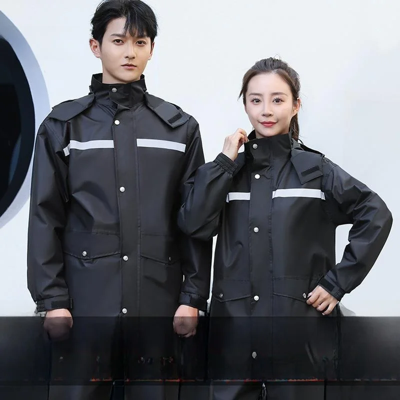 

Светоотражающий водонепроницаемый костюм от дождя, комплект дождевика и дождевых штанов для езды на велосипеде и отдельного автомобиля