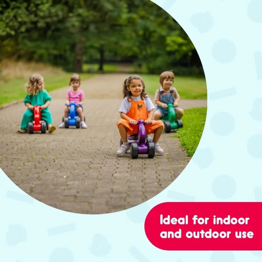 2-in-1 パピー プッシュ＆ライドオンおもちゃ、屋内＆屋外使用、ロープロファイルシート、50ポンドまでの子供に推奨、耐久性のある構造