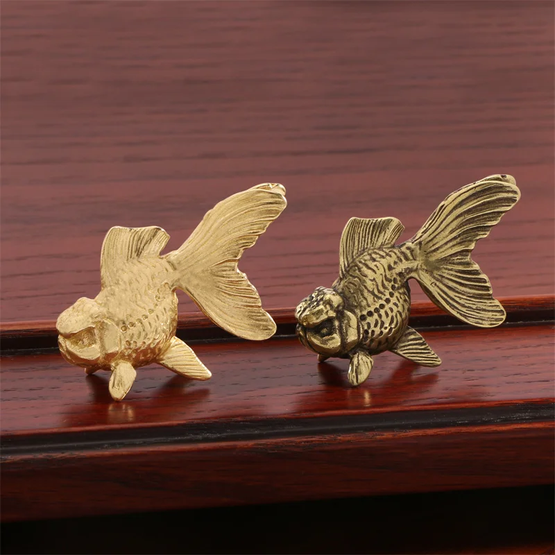 Creative Conchoid Goldfish Pull Handles Solid Brass Cabinet Door Wardrobe Cupbaord Handles Drawer Knob Retro Furniture Pulls Diy