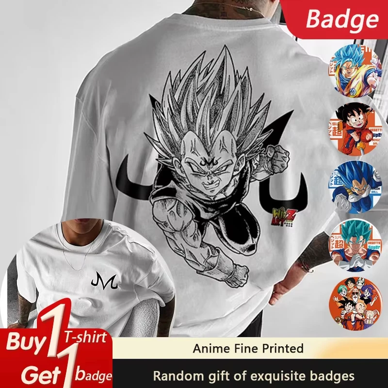 

Футболка с принтом Dragon Ball в стиле аниме Vegeta для мужчин и женщин, новый летний уличный тренд в стиле Харадзюку, свободный повседневный топ с короткими рукавами