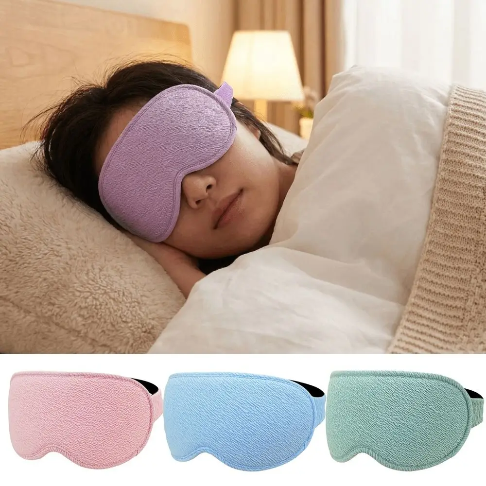 3D Contoured 3D Sleep Mask Block Out Light Soft Blackout Eye Shade Comfort Breathable Fabric Sleeping Blindfold Travel