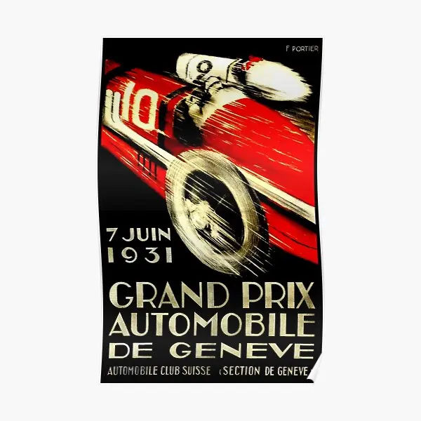 Geneva Grand Prix Vintage Auto Racing  Poster Decoration Art Home Modern Print Funny Mural Painting Vintage Picture No Frame