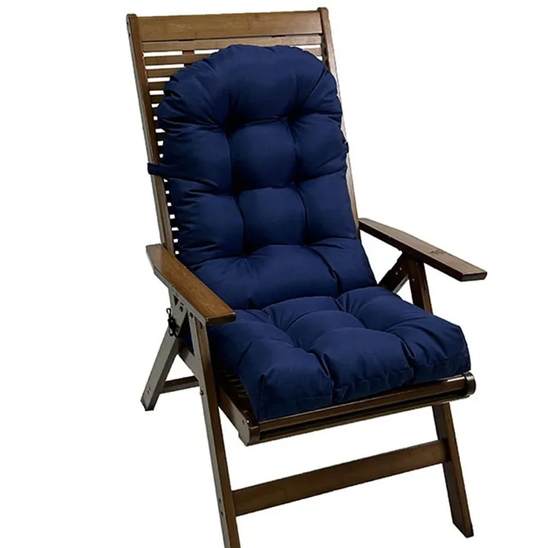 New Waterproof Conjoined Long Seat Cushion Soft Solid Lounge Chair Hip Pad for Courtyard Non-Slip Sedentary Artifact with Strap