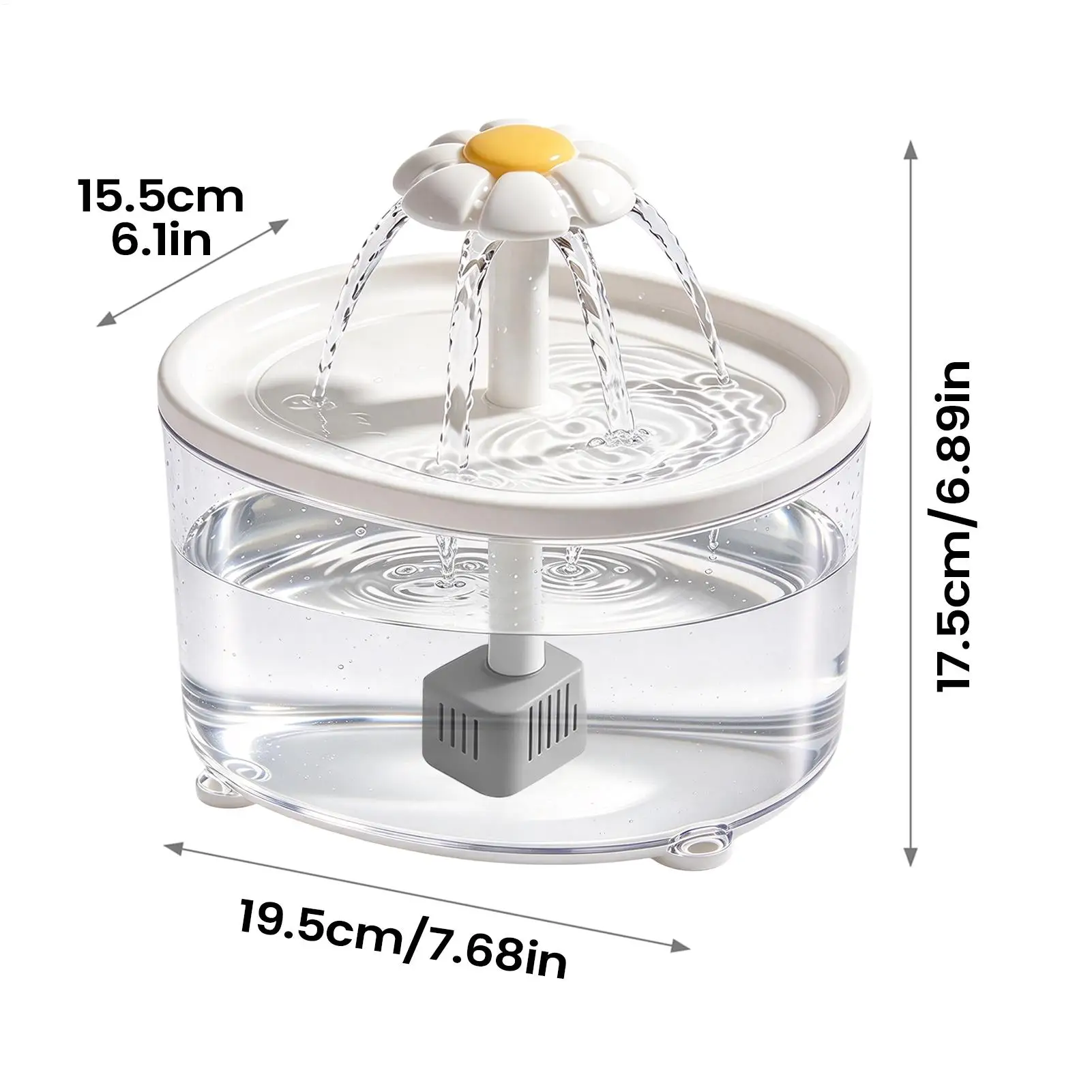Water Fountain For Bearded Dragon USB Plug-In Electric Circulating Dispenser 1800ml Bird Bath Shower For Parakeets Cockatiels