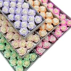 5Layer Gradient Unicon colorful Large Soap rose head 7x7cm DIY floral bouquet f summer Mermaid decor Mother's day wedding gift
