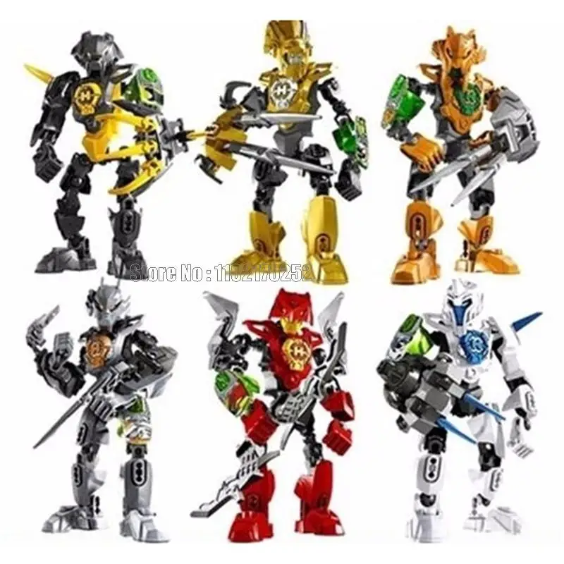 سلسلة 6 قطع هيرو فاكتوري 3 نجوم جندي سترينجر/عاصفة/روكا روبوت لعبة مكعبات البناء