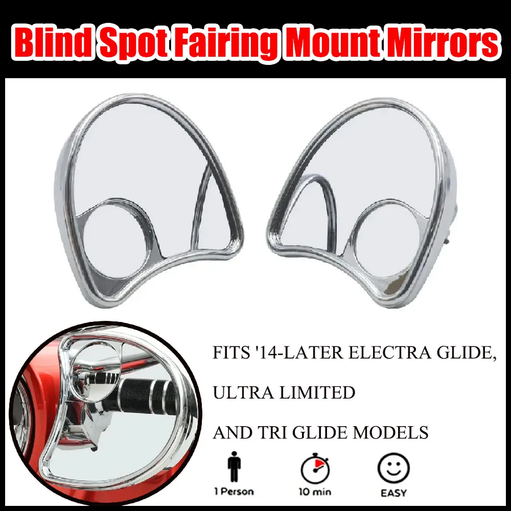 

Motorcycle Rearview Black Blind Spot Fairing Mount Mirrors NEWFor Harley 14-Later Touring Street Electra Glide Trike Models FLHX
