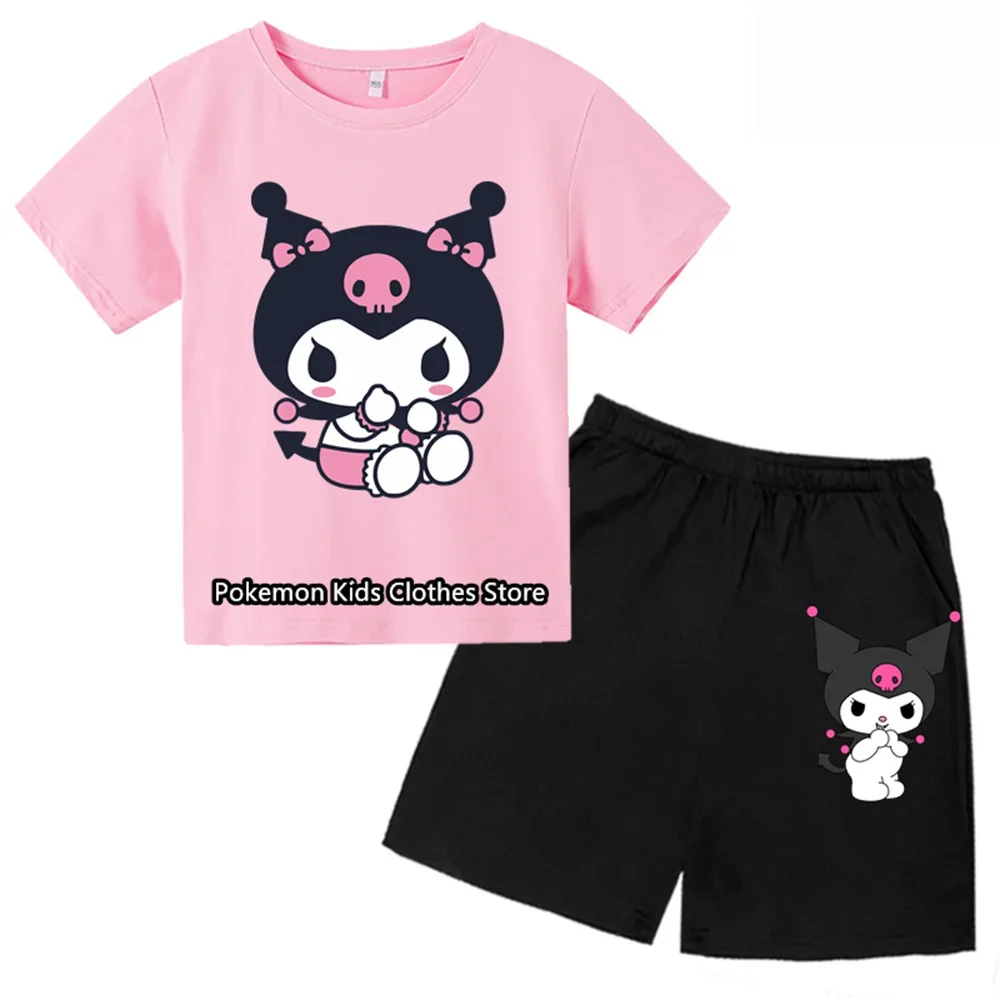 Kawaii Kids Set Kulomi Anime Girls Fashion T-shirt set 3-14 years old