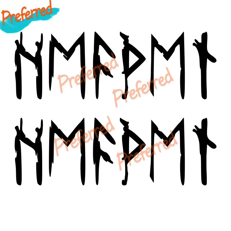 2x Heathen in Norse Runes Vinyl Decal V2 Viking Elder Futhark Die Cut Sticker Customizable in Any Sticker Size - No Background
