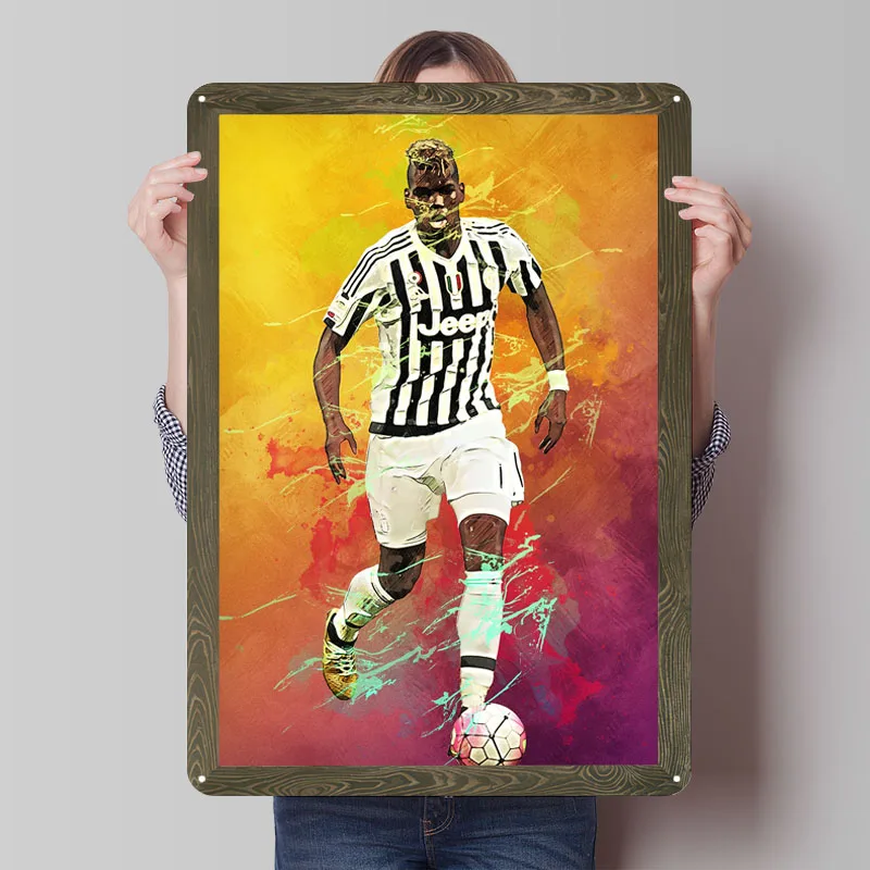 Металлическая вывеска Paul Pogba, спортивные плакаты, украшения для домашнего декора, жестяные вывески на заказ для настенных художественных декоративных тарелок в стиле ретро Металлическая вывеска Paul Pogba, спортивные плакаты, украшения для домашнего декора, жестяные вывески на заказ для настенных художественных декоративных тарелок в стиле ретро