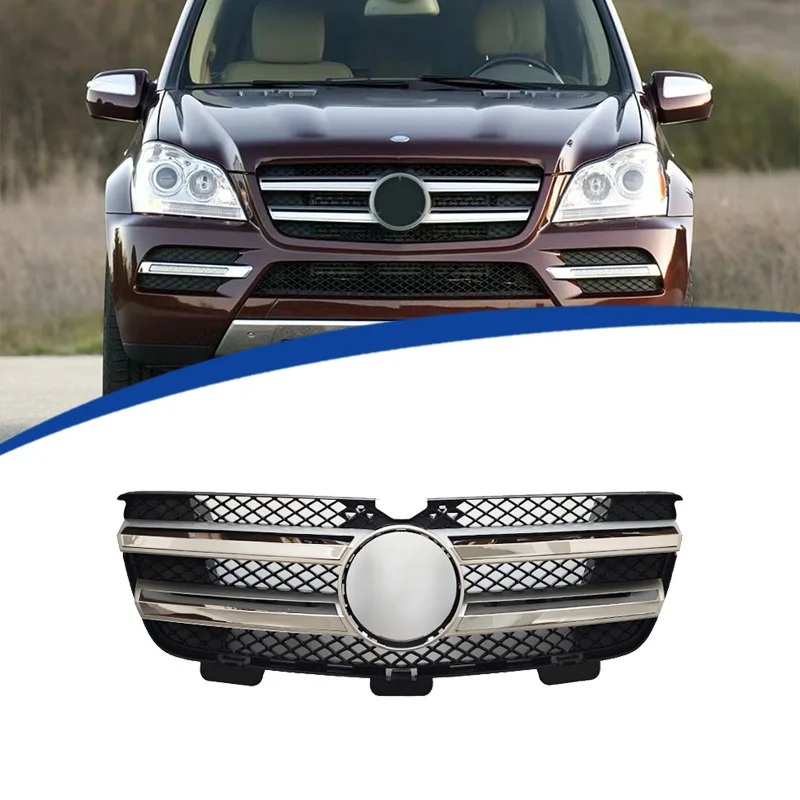 

For 2010-2012 Mercedes GL Class X164 Grille Grill Body Kit Accessories 2-Bar OE Style ABS Material