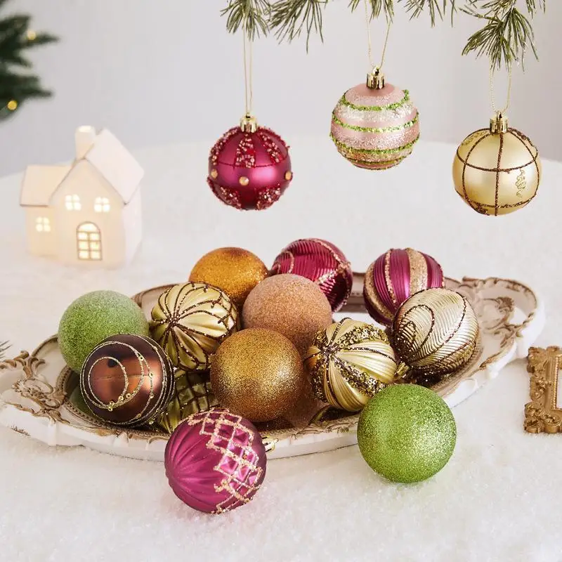 

Cisas Decorative Painted Ball Ornaments Bright iny Small Hanging Pendants for Cisas Tree Home Scene Arrangement