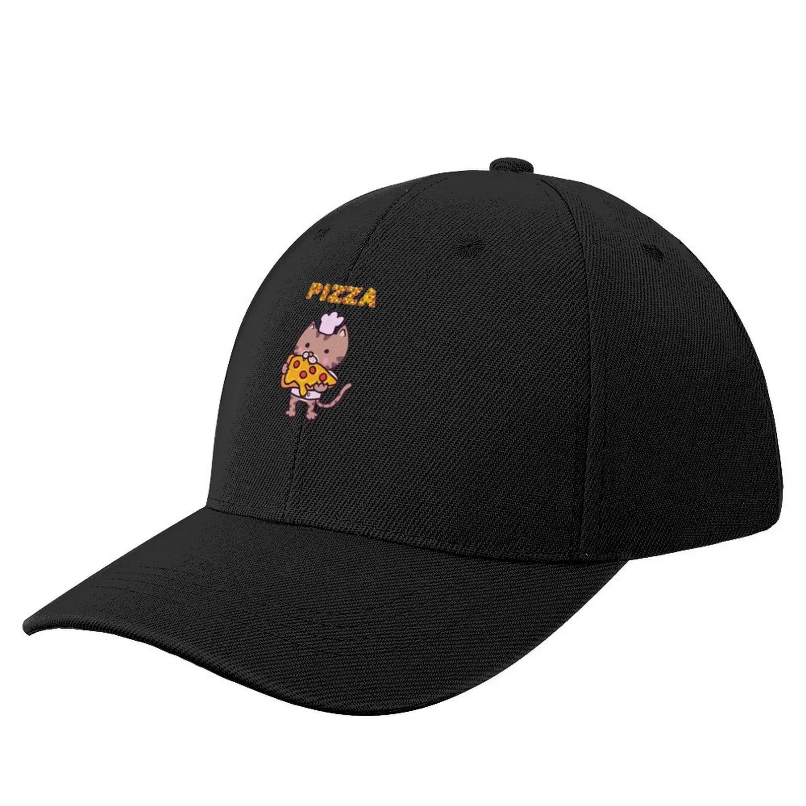 

cat eating a pizza Baseball Cap Wild Ball Hat Golf Hat Visor western Hat Men Luxury Brand Women's