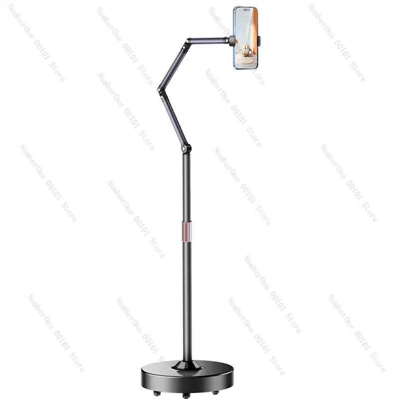 360 Degree Rolling Phone Stand Floor Mobile Holder Multifunctional Live Streaming Overhead Shooting Lazy Bedside Tablet Mount