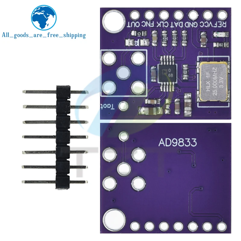 TZT AD9833 AD9833BRMZ Programmable Microprocessor 0-12.5MHZ Sine Square DDS Signal Generator Module Serial Interface Module