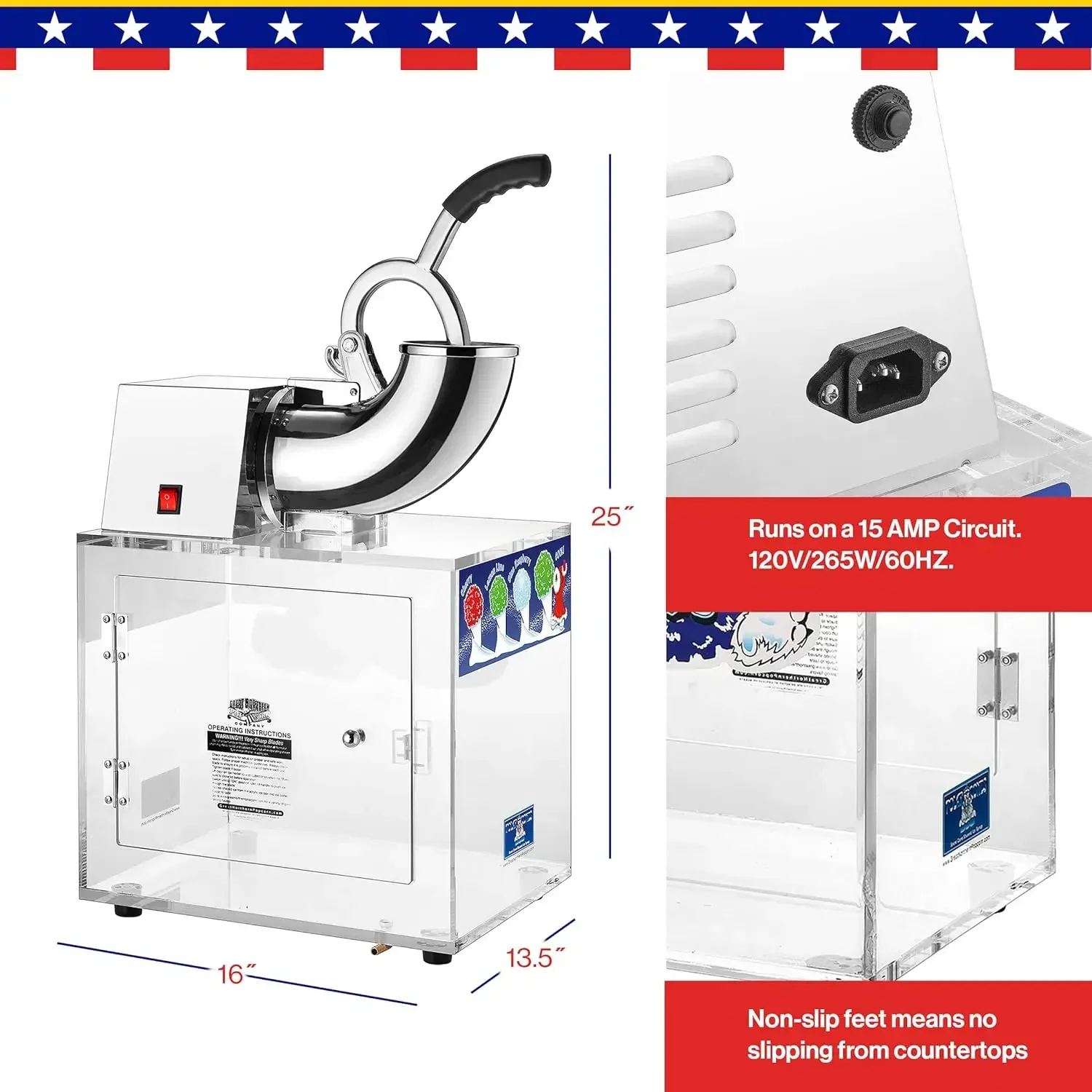 ماكينة صنع مخروط الثلج على شكل فشار شمالي رائع من الأكريليك ما يطحن ما يصل إلى 500 رطل من الجليد في الساعة للحفلات، #4