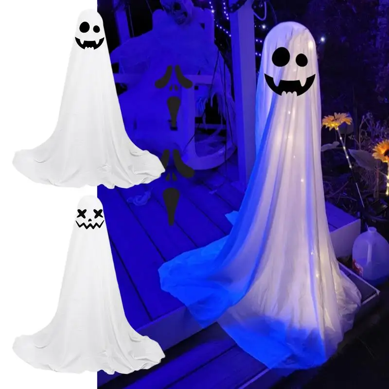 Spooky Halloween Ghost Decoration Glowing Ghosts With Battery Operated String Lights Halloween Outdoor front porch yard Decors