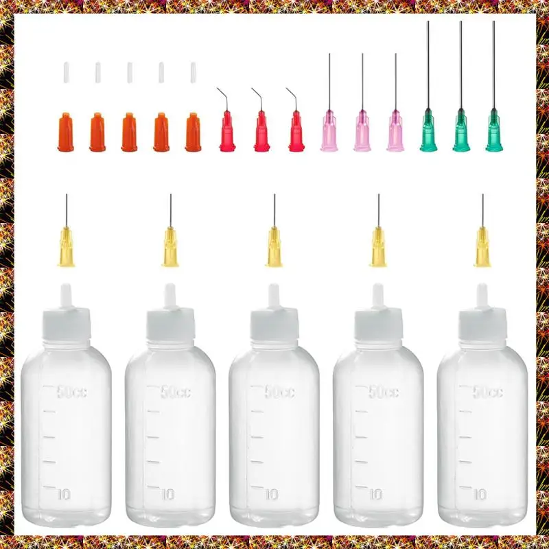 BTCL Precision Tip Applicator Bottle,Blunt Tip Needle And Cap, 18G 20G 25G Needle Tip Squeeze Bottle, Oil Dropper Bottle