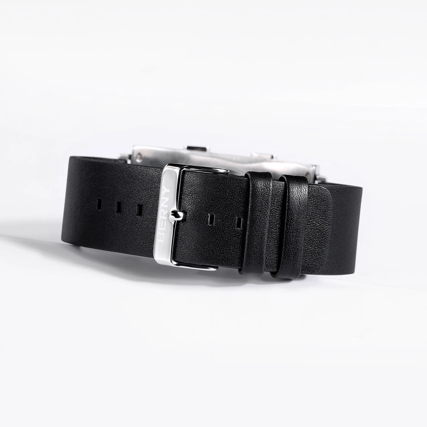 Electronic Digital Watch for Men Fitness Ink Wristwatch Stainless Steel Case Leather Strap 3ATM Waterproof Men Sport Watch Ink