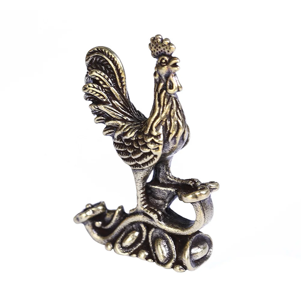 

1Pcs Zodiac Rooster Adornment Creative Brass Retro Style Decorative Office Home Desktop Decoration Auspicious New Year Gift