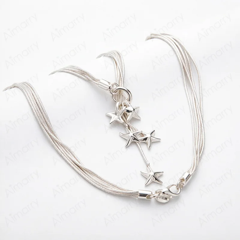 Women's 925 Sterling Silver Multi-layer Snake Bone Chain Necklace
